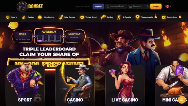 Donbet sportsbook interface